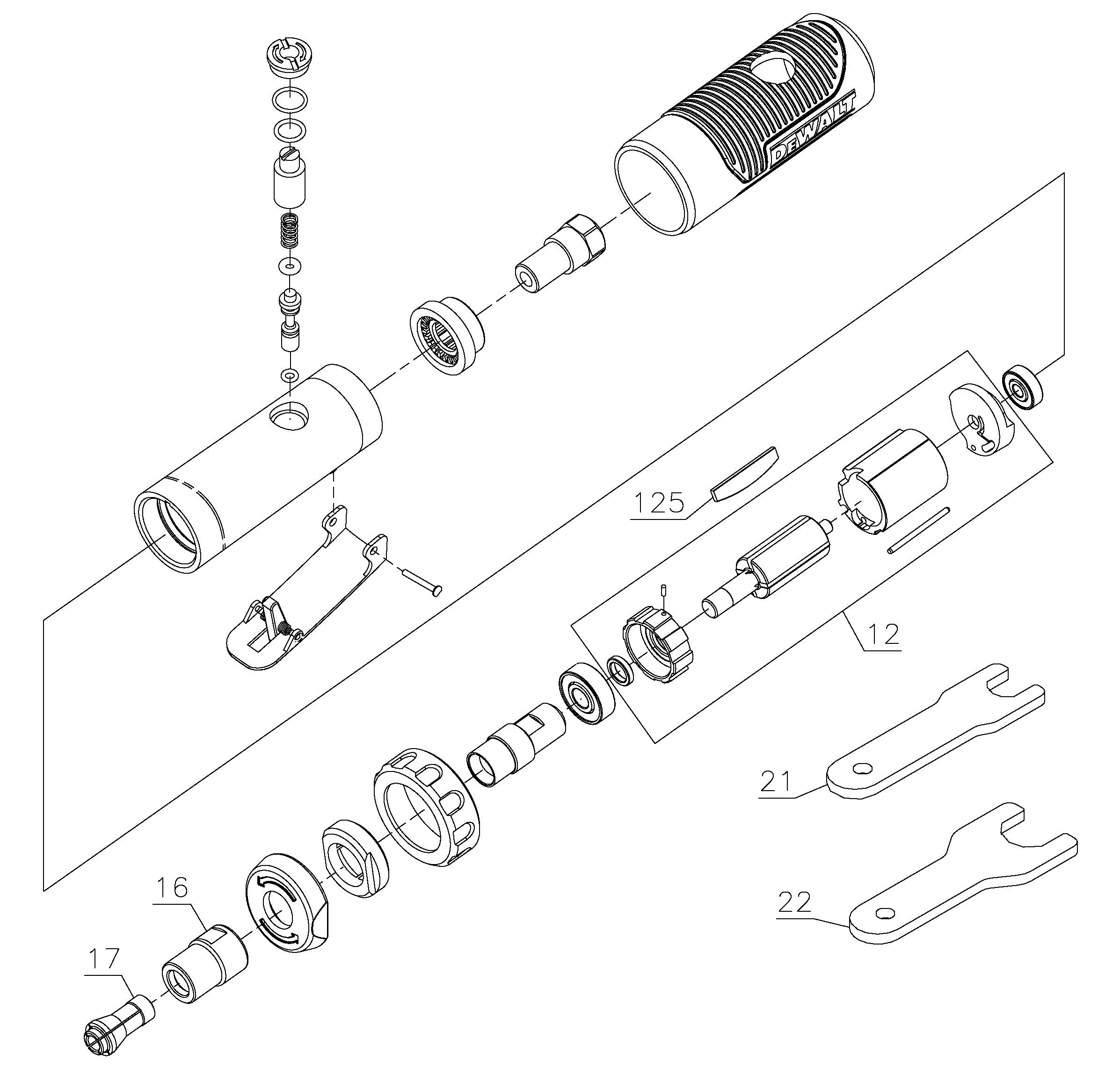 DEWALT Die Grinder, Straight (DWMT70783)