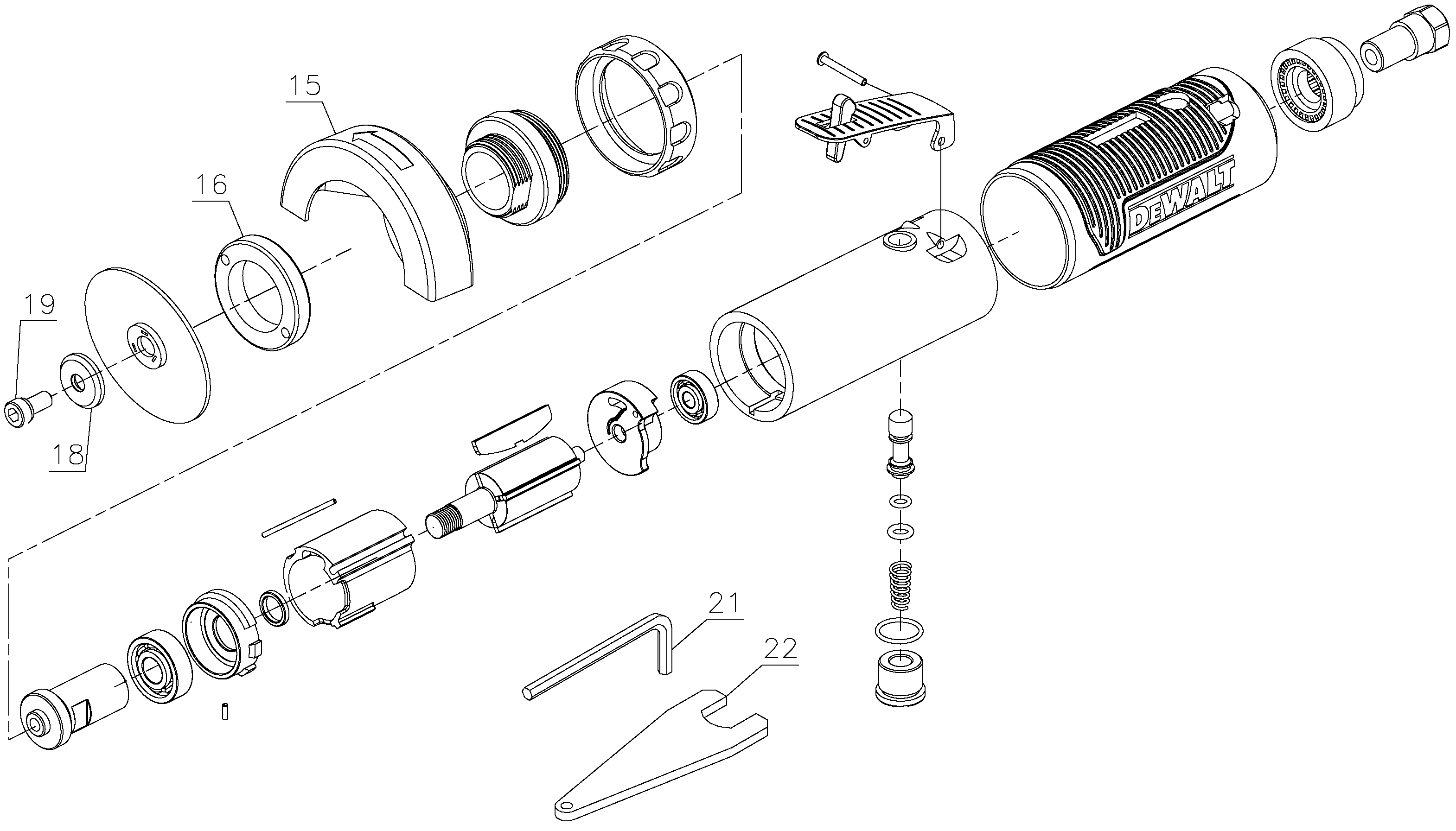 DEWALT Grinder Tool, Self-locking Touch Control, 3-Inch (DWMT70784)