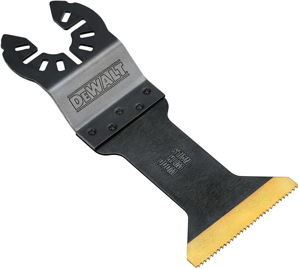 DEWALT Oscillating Tool Blades for Wood with Nails, Wide, Titanium Nitride Coated, 10-Pack (DWA4204B)